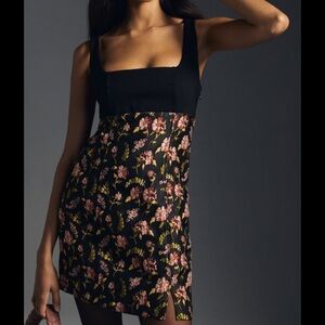 Anthropologie Maeve Square-Neck Brocade Mini Dress SIZE 6